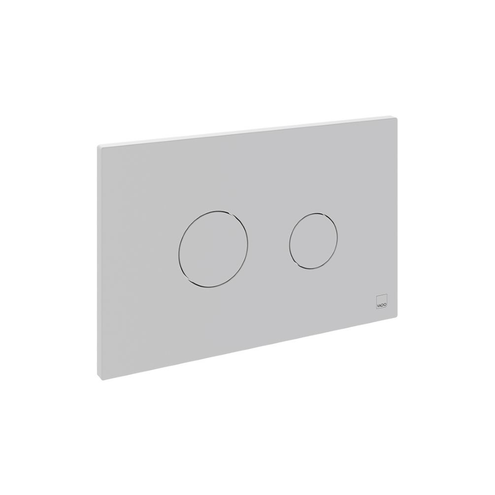 Cut out image of Vado Cameo Matt White Round Button Flush Plate